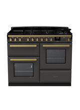 RANGEMASTER ESDLO110DFPSLT/AB1 Estel Deluxe 110cm OC Dual Fuel Range Cooker - Slate/Brass
