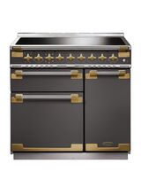 RANGEMASTER 135250 Elise Lux 90cm Induction Range - Slate with Antique Brass Trim