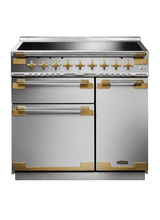 RANGEMASTER 135350 Elise Lux 90cm Induction Range - Stainless Steel with Antique Brass Trim