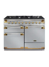 RANGEMASTER ELS110DFFSS/AB Elise Lux 110cm Dual Fuel Range - Stainless Steel with Antique Brass Trim