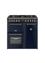 STOVES 444412006 Richmond Deluxe 90cm Dual Fuel Range Cooker - Midnight Blue