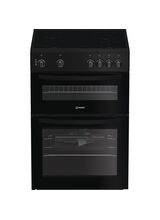 INDESIT IDE6VMB 60cm Electric Double Oven Cooker - Black
