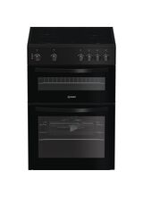 INDESIT ITE6VMB 60cm Twin Cavity Electric Cooker - Black
