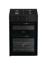 INDESIT ITG6GB 60cm Gas Twin Cavity Cooker - Black