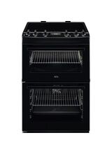 AEG CIX6540ACB 60cm Double Oven Cooker, Timer and Induction Hob Black