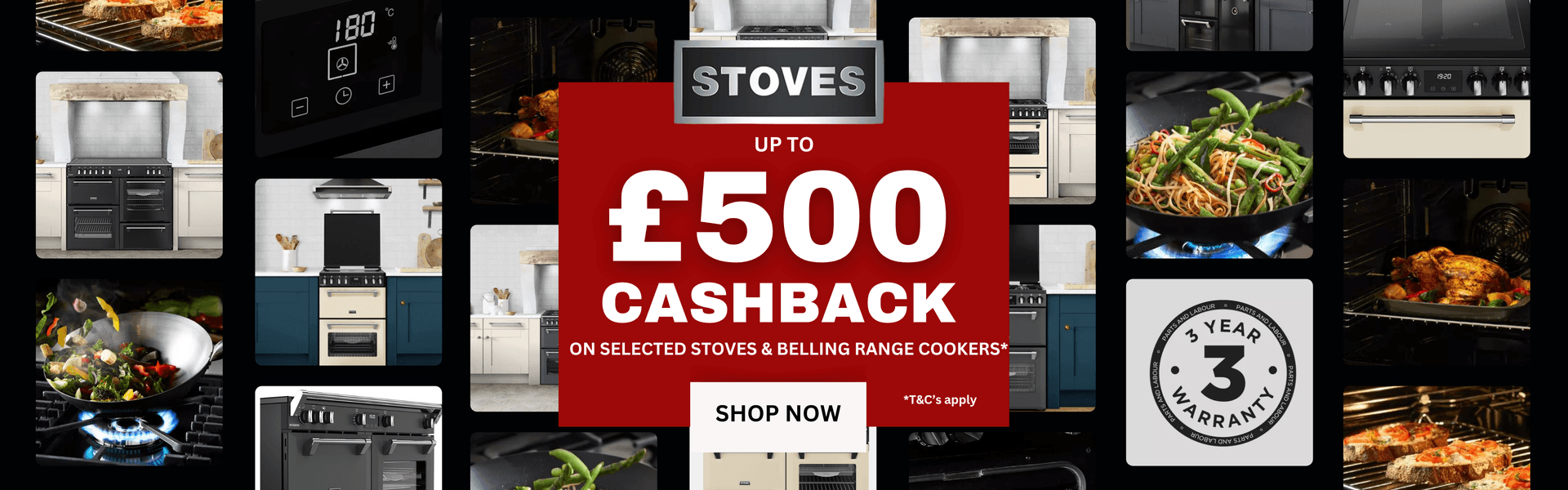 Save up to £500 Cashback on Selected Stoves &amp; Belling Range Cookers