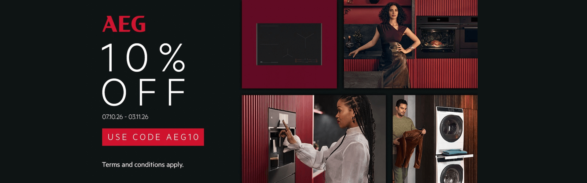 AEG 10% off promotion 7/10/26 - 3/11/26