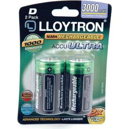 Lloytron D Battery 2 Pack 3000mAH NI-MH Rechargeable