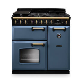 RANGEMASTER 18259 Classic Deluxe 90cm Dual Fuel Stone Blue/Antique Brass