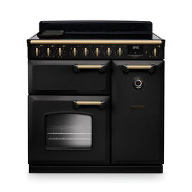 RANGEMASTER CLDL90EIPCBL/AB1 Classic Deluxe 90cm Induction Charcoal Black/Antique Brass