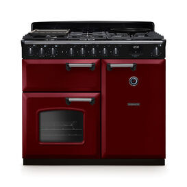 RANGEMASTER CLDL100DFPBOR/CM1 Classic Deluxe 100cm Dual Fuel Bordeaux/Chrome