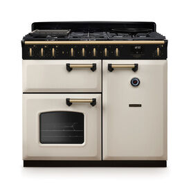 RANGEMASTER CLDL100DFPPCR/AB1 Classic Deluxe 100cm Dual Fuel Pale Cream/Antique Brass