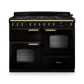 RANGEMASTER CLDLO110DFPGBL/AB1 Classic Deluxe 110cm OC Dual Fuel Black/Antique Brass