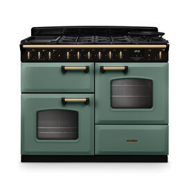 RANGEMASTER CLDLO110DFPMGR/AB1 Classic Deluxe 110cm OC Dual Fuel Mineral Green/Antique Brass
