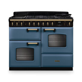 RANGEMASTER CLDLO110DFPSTB/AB1 Classic Deluxe 110cm OC Dual Fuel Stone Blue/Antique Brass