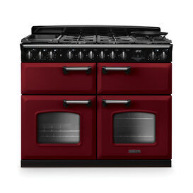 RANGEMASTER CLDLB110DFPBOR/CM1 Classic Deluxe 110cm BC Dual Fuel Bordeaux/Chrome