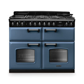 RANGEMASTER CLDLB110DFPSTB/CM1 Classic Deluxe 110cm BC Dual Fuel Stone Blue/Chrome