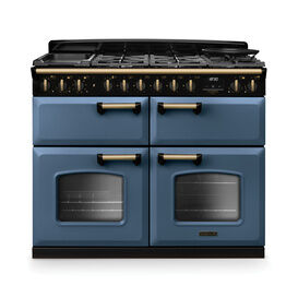 RANGEMASTER CLDLB110DFPSTB/AB1 Classic Deluxe 110cm BC Dual Fuel Stone Blue/Antique Brass