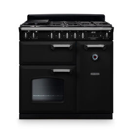 RANGEMASTER CL90DFPGBL/CM1 Classic 90cm Dual Fuel Gloss Black/Chrome