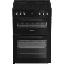 HOTPOINT HDE6VDCASB1 60cm Electric Double Cooker with Air Fry Black