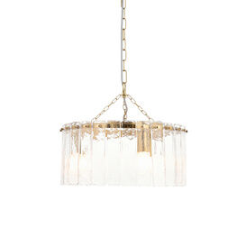 ENDON 118467 Karine 3 Light Pendant Brushed Aged Brass Clear Glass