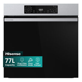 HISENSE BI622AXPGUK 59.5cm Built In Electric Single Oven - Black &amp; Stainless Steel