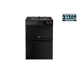 BELLING 444412047 Vision 60cm Dual Fuel Double Oven Cooker Black