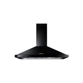 RANGEMASTER RHDC90BL/B 90cm Chimney Hood Black/Brass