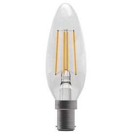 BELL 60718 3.3W Dimmable SBC LED Filament Clear Candle - 2700K