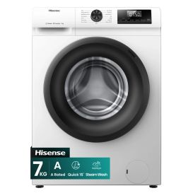 HISENSE 7Kg 1200 Spin Steam Washing Machine - White