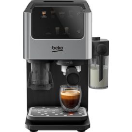 BEKO CED7524X Espresso Machine, Integrated Grinder+Milk Cup Silver