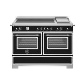 Heritage 120cm Range Cooker Twin Oven with Griddle Induction Matt Black HER125I2ENET2