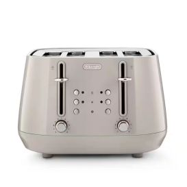 DELONGHI CTY4003.BG 4 Slice Eclettica Toaster - Biscuit Beige