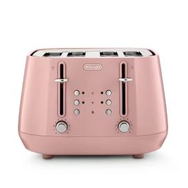 DELONGHI CTY4003.PK Eclettica 4 Slot Toaster - Playful Pink