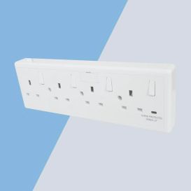 Eterna CONVERT4 1 or 2 Gang to 4 Gang Flush Mount Socket Converter