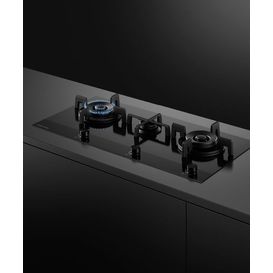 FISHER &amp; PAYKEL CG903DLPGB4 90cm 3 Burner LPG Gas Hob - Black Glass