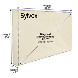 SYLVOX OT75A1COVER Waterproof Outdoor TV Cover for 70-75" TV's