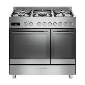 FISHER &amp; PAYKEL OR90L7DBGFX2 90cm Series 7 Dual Fuel 5 Burner Range Cooker - Stainless Steel