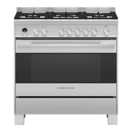 FISHER &amp; PAYKEL OR90SDG6X1 90cm Dual Fuel Range Cooker with Gas Hob and Pyrolytic Cleaning - Stainless Steel