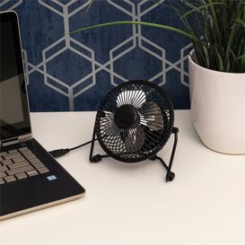 Prem-I-Air EH1570 Mini 4" Adjustable USB Desk Fan Black