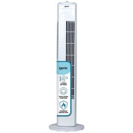 iGENIX DF0029 29" Tower Fan 3 Speed Oscillating White