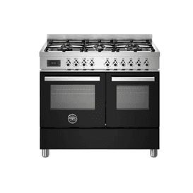 Bertazzoni Professional 100cm Range Cooker Twin Oven Dual Fuel Black PRO106L2ENET
