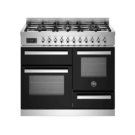 Bertazzoni Professional 100cm Range Cooker XG Oven Dual Fuel Black PRO106L3ENET