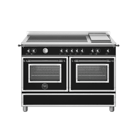 Bertazzoni Heritage 120cm Range Cooker Twin Oven with Griddle Induction Matt Black HER125I2ENET