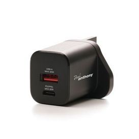 Paul Anthony USB-C and USB-A GaN PD30W Official Fast Charger H9801BK