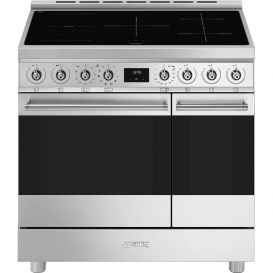 SMEG C92IPX2 90cm Electric Rangecooker with Double Oven and Induction Hob - Stainless Steel