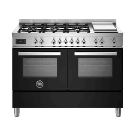 Bertazzoni Professional 120cm Range Cooker Twin Dual Fuel Black PRO126G2ENET