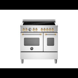 Bertazzoni Master 90cm Range Cooker Twin Oven Induction Stainless Steel/Gold MAS95I2EXGC2
