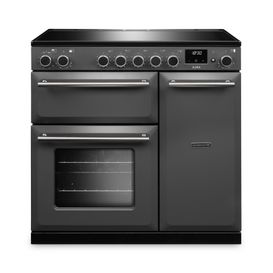 RANGEMASTER AURA90EIPSLT/BN1 Aura 90cm Induction Range Cooker Slate with Brushed Nickel Trim