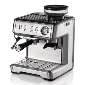 ARIETE Espresso Machine with Grinder - Stainless Steel